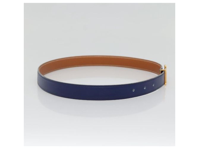 Hermès Cintura HERMES Constance in pelle oro blu Auth 133264 D'oro - vista 4