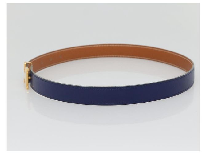 Hermès Cintura HERMES Constance in pelle oro blu Auth 133264 D'oro - vista 5