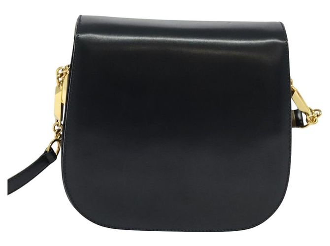 BALLY Borsa a Spalla in Pelle Nera e Oro Auth sw1097 Nero D'oro - vista 13