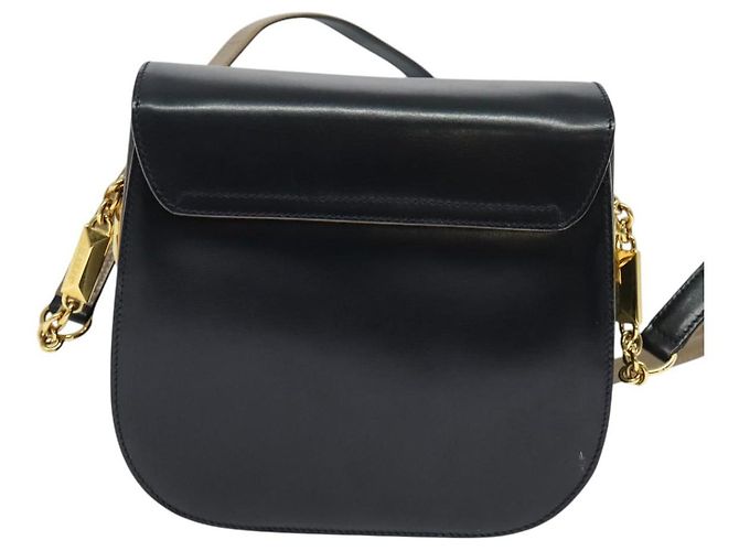 BALLY Borsa a Spalla in Pelle Nera e Oro Auth sw1097 Nero D'oro - vista 2