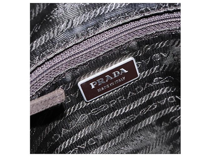 PRADA Schultertasche Nylon Khaki Silber Authentisch ki5844 - Ansicht 20