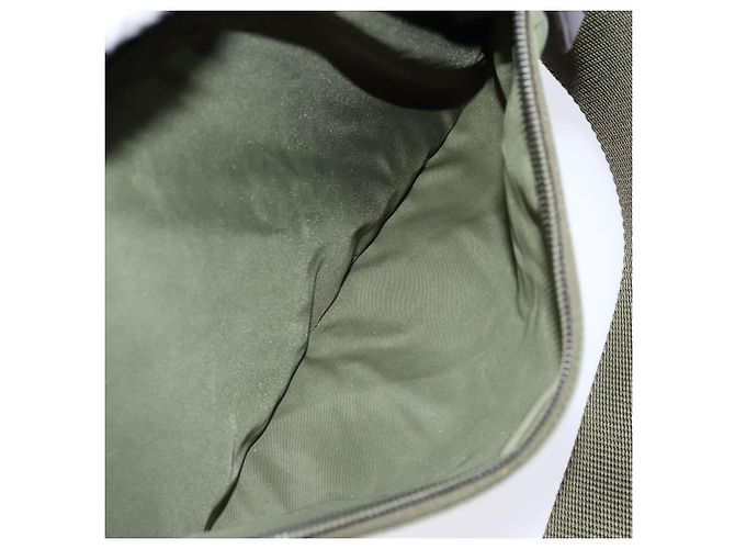 PRADA Schultertasche Nylon Khaki Silber Authentisch ki5844 - Ansicht 24
