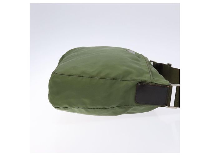 PRADA Schultertasche Nylon Khaki Silber Authentisch ki5844 - Ansicht 3