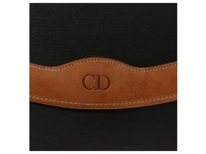 Borsa a spalla con catena Christian Dior in tela PVC nera Auth sw1313 - vista 10