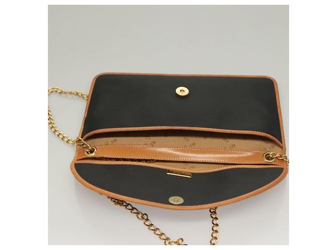 Borsa a spalla con catena Christian Dior in tela PVC nera Auth sw1313 - vista 11