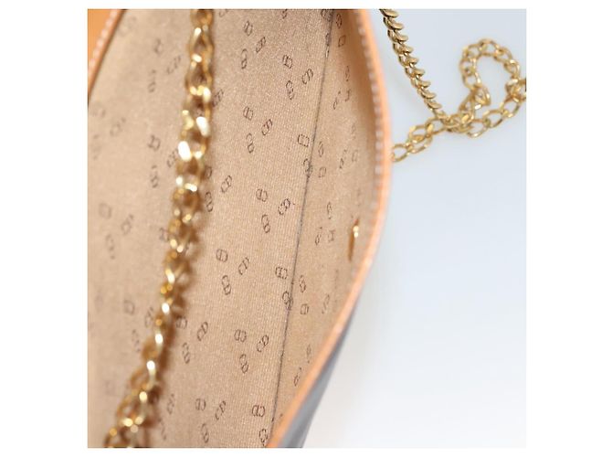 Borsa a spalla con catena Christian Dior in tela PVC nera Auth sw1313 - vista 12