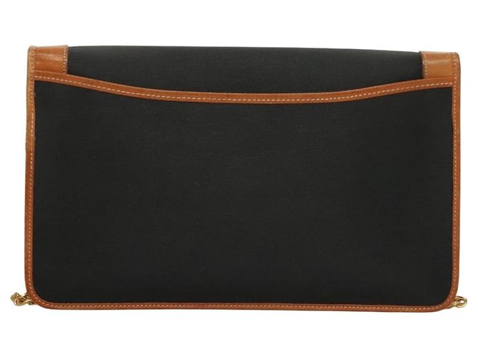 Borsa a spalla con catena Christian Dior in tela PVC nera Auth sw1313 - vista 2
