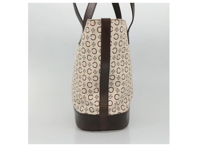 Céline CELINE C Macadam Canvas Tote Bag Gold Weiß Auth ep9987 Golden - Ansicht 4