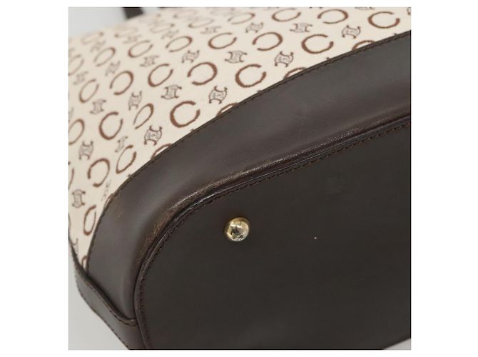 Céline CELINE C Macadam Canvas Tote Bag Gold Weiß Auth ep9987 Golden - Ansicht 9