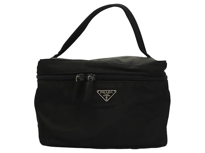 Pochette Vanity PRADA Nylon Nero Argento Auth sw1276 - vista 13