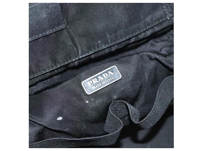 Pochette Vanity PRADA Nylon Nero Argento Auth sw1276 - vista 18