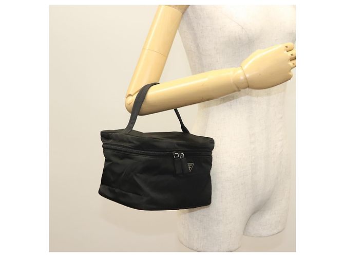 Pochette Vanity PRADA Nylon Nero Argento Auth sw1276 - vista 24