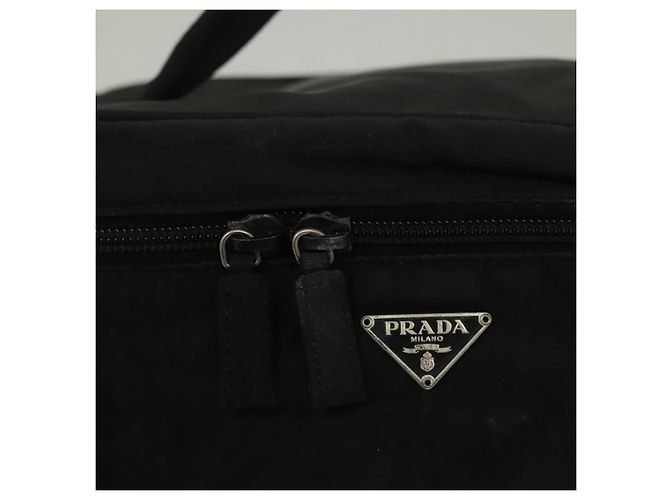 Pochette Vanity PRADA Nylon Nero Argento Auth sw1276 - vista 9