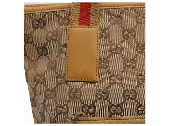 Bolso Tote de Lona GG Gucci Beige Plata 019 0401 Auth ep9945 - vista 18