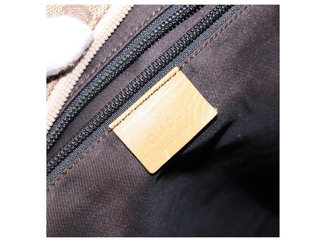 Bolso Tote de Lona GG Gucci Beige Plata 019 0401 Auth ep9945 - vista 21