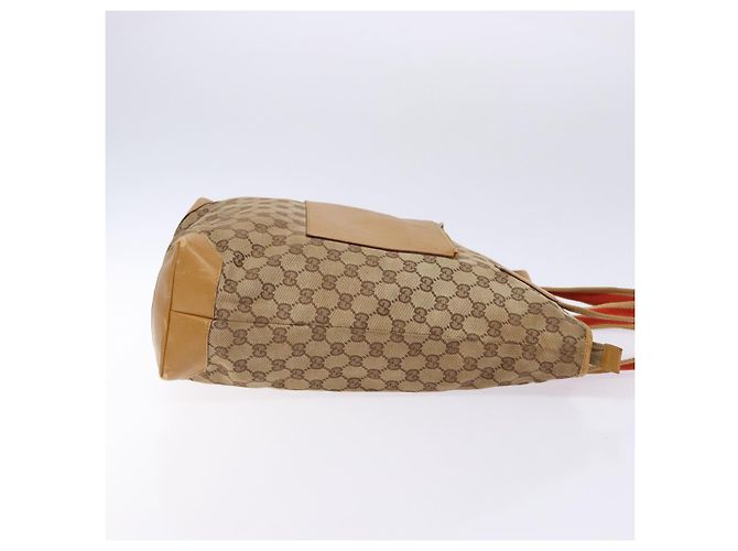 Bolso Tote de Lona GG Gucci Beige Plata 019 0401 Auth ep9945 - vista 3
