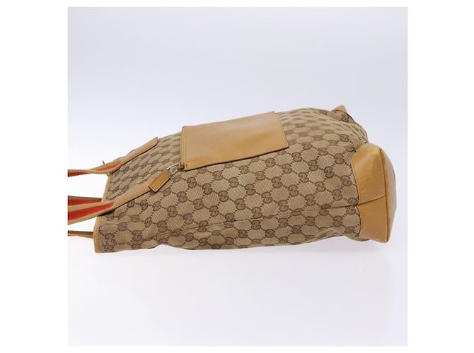 Bolso Tote de Lona GG Gucci Beige Plata 019 0401 Auth ep9945 - vista 4