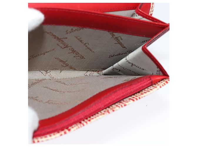 Portafoglio a spalla Salvatore Ferragamo Pelle Rossa Oro Auth sw1278 Rosso D'oro - vista 23