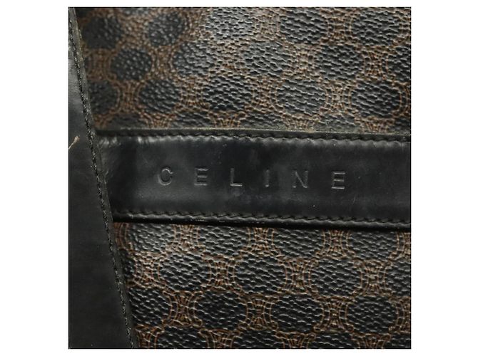 Céline Borsa a mano in tela Macadam CELINE in pelle PVC nera e oro Auth 134008 Nero D'oro - vista 18