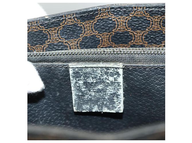 Céline Borsa a mano in tela Macadam CELINE in pelle PVC nera e oro Auth 134008 Nero D'oro - vista 19