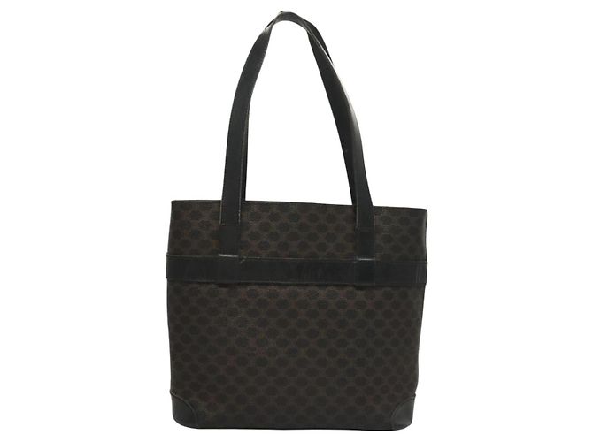 Céline Borsa a mano in tela Macadam CELINE in pelle PVC nera e oro Auth 134008 Nero D'oro - vista 2