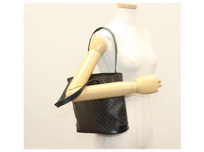 Céline Borsa a mano in tela Macadam CELINE in pelle PVC nera e oro Auth 134008 Nero D'oro - vista 26