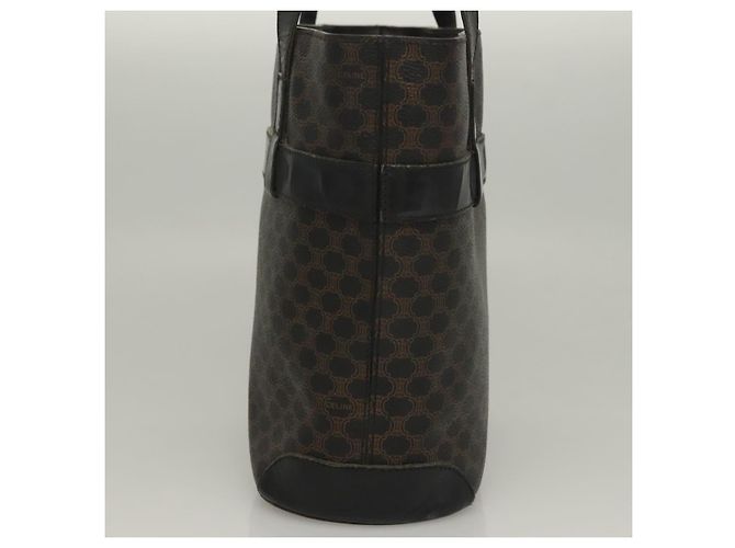 Céline Borsa a mano in tela Macadam CELINE in pelle PVC nera e oro Auth 134008 Nero D'oro - vista 3
