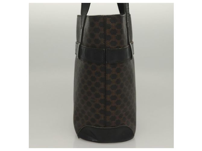 Céline Borsa a mano in tela Macadam CELINE in pelle PVC nera e oro Auth 134008 Nero D'oro - vista 4
