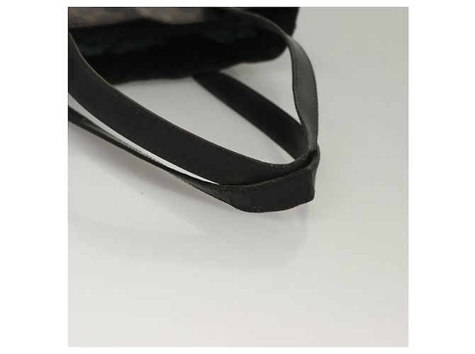 Céline Borsa a mano in tela Macadam CELINE in pelle PVC nera e oro Auth 134008 Nero D'oro - vista 7