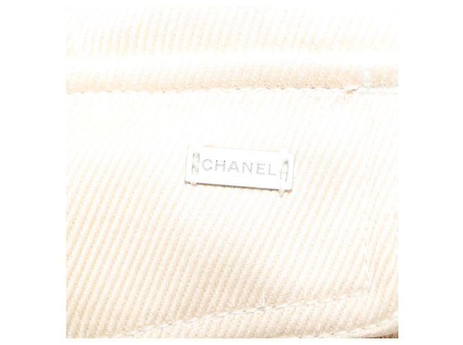 FALDA CHANEL DENIM CUERO BEIGE CC Auth 133000M - vista 10