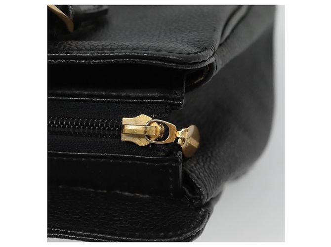Borsa a mano in pelle nera e oro Auth ep9938 di BURBERRY Nero D'oro - vista 10