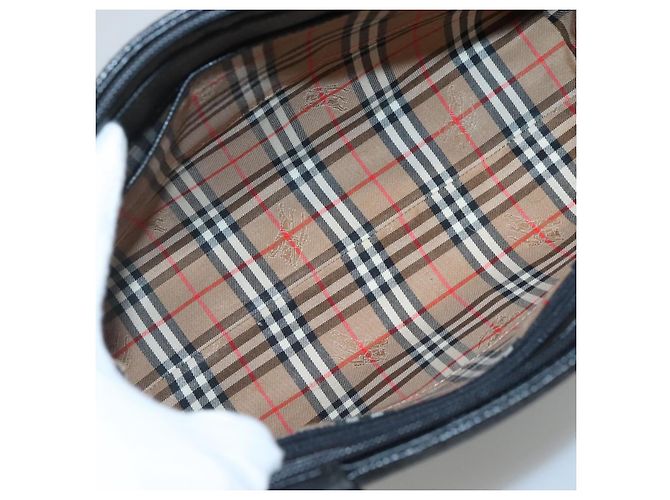 Borsa a mano in pelle nera e oro Auth ep9938 di BURBERRY Nero D'oro - vista 11