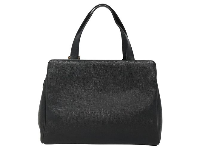 Borsa a mano in pelle nera e oro Auth ep9938 di BURBERRY Nero D'oro - vista 2