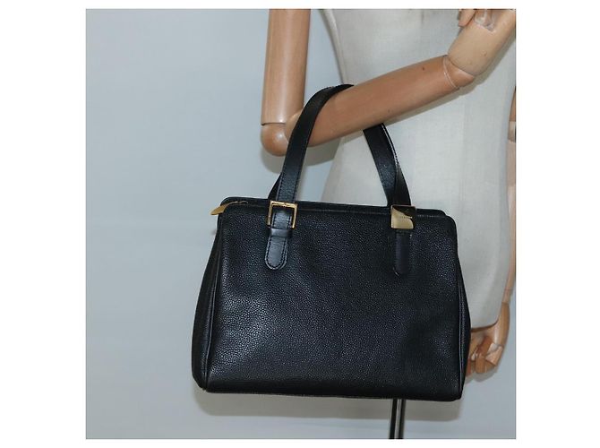 Borsa a mano in pelle nera e oro Auth ep9938 di BURBERRY Nero D'oro - vista 20