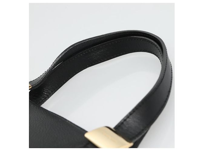 Borsa a mano in pelle nera e oro Auth ep9938 di BURBERRY Nero D'oro - vista 8