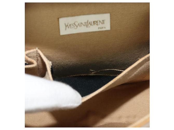 Saint Laurent Borsa a Spalla in Tela e Pelle Khaki Auth BA3537 Cachi - vista 12