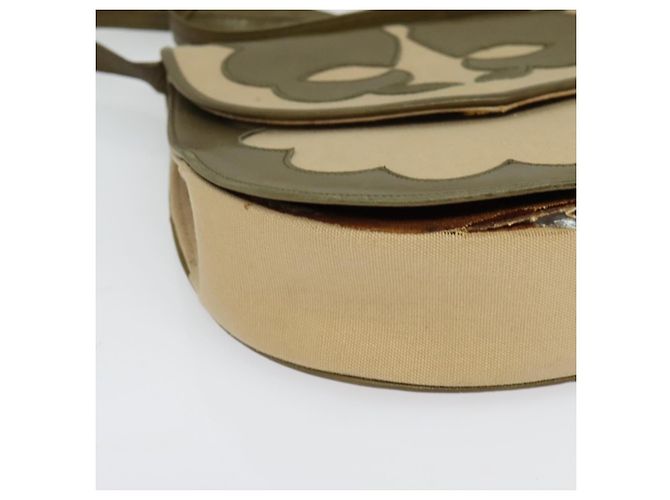 Saint Laurent Borsa a Spalla in Tela e Pelle Khaki Auth BA3537 Cachi - vista 14