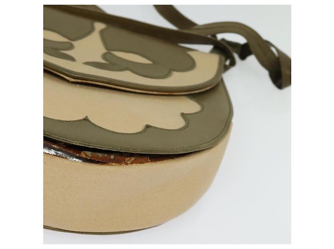 Saint Laurent Borsa a Spalla in Tela e Pelle Khaki Auth BA3537 Cachi - vista 15