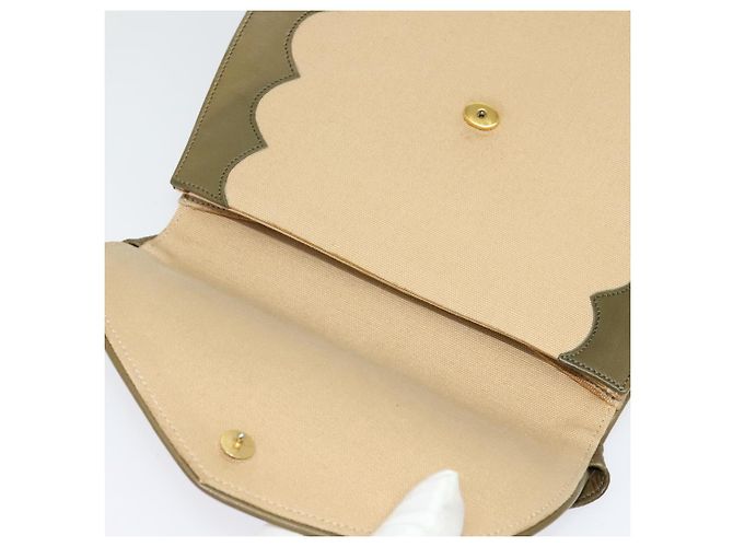 Saint Laurent Borsa a Spalla in Tela e Pelle Khaki Auth BA3537 Cachi - vista 18