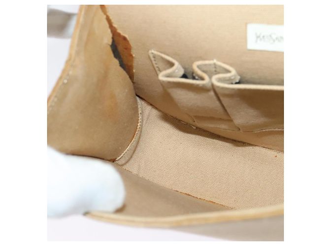 Saint Laurent Borsa a Spalla in Tela e Pelle Khaki Auth BA3537 Cachi - vista 21