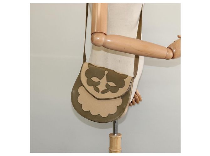 Saint Laurent Borsa a Spalla in Tela e Pelle Khaki Auth BA3537 Cachi - vista 22