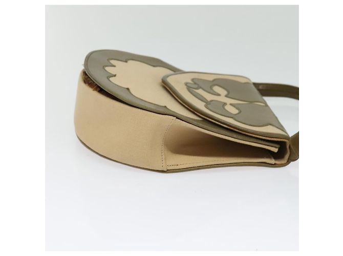 Saint Laurent Borsa a Spalla in Tela e Pelle Khaki Auth BA3537 Cachi - vista 4