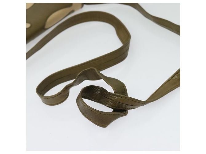 Saint Laurent Borsa a Spalla in Tela e Pelle Khaki Auth BA3537 Cachi - vista 7