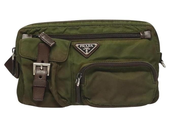 PRADA Bauchtasche aus Nylon Khaki Silber authentisch ki5828 - Ansicht 13
