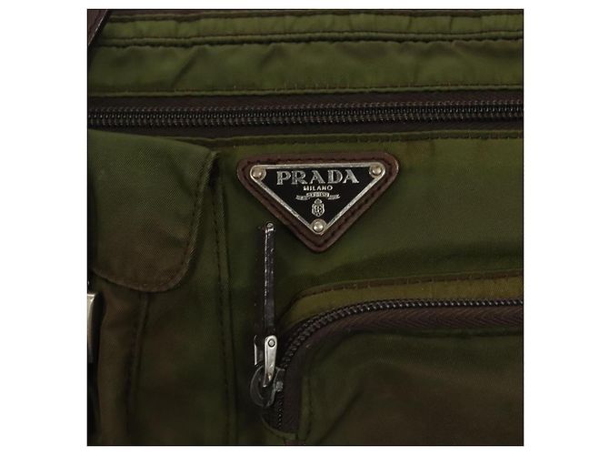 PRADA Bauchtasche aus Nylon Khaki Silber authentisch ki5828 - Ansicht 17