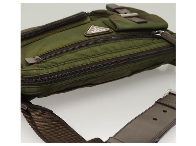 PRADA Bauchtasche aus Nylon Khaki Silber authentisch ki5828 - Ansicht 6