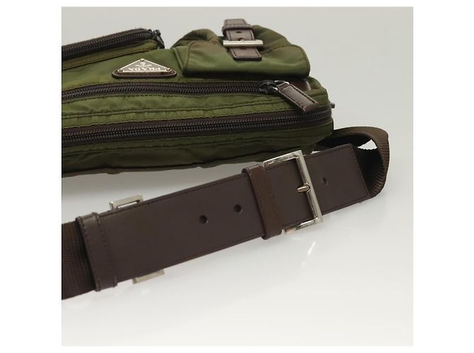 PRADA Bauchtasche aus Nylon Khaki Silber authentisch ki5828 - Ansicht 7