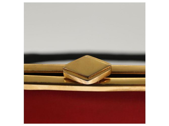 Borsa a mano FENDI in nylon rosso e oro Auth 135610 D'oro - vista 10