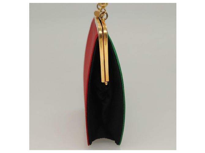 Borsa a mano FENDI in nylon rosso e oro Auth 135610 D'oro - vista 3