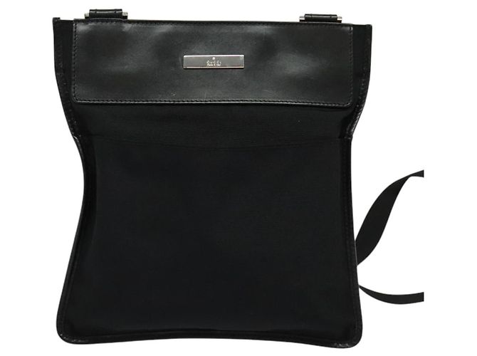 Borsa a Spalla GUCCI Nylon Nero Argento 019 0348 Auth sw1199 - vista 13